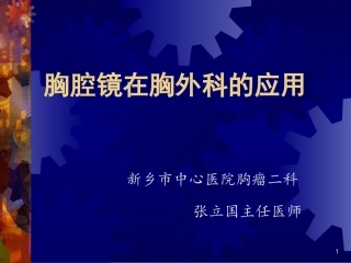 张立国-胸腔镜在胸外科的应用ppt