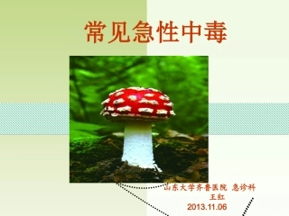 常见急性中毒--王红-2013.11.05概述