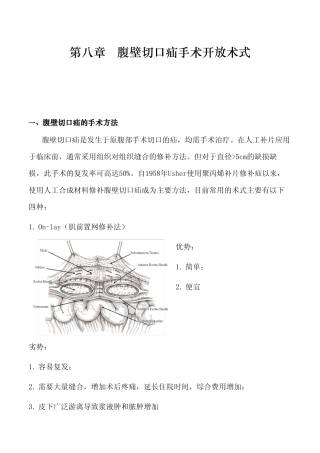 巴德腹壁切口疝手术开放术式