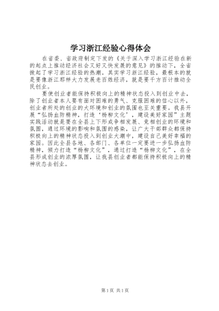 学习浙江经验心得体会