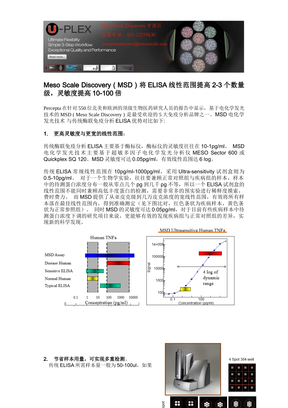 将ELISA的线性范围提高2-3个数量级,灵敏度提高10-100倍_第1页