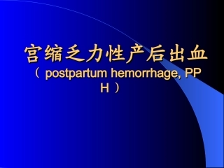 宫缩乏力性产后出血