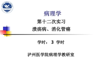 实习12-溃疡病、消化管癌