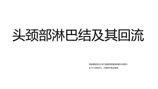 头颈部淋巴结及其回流