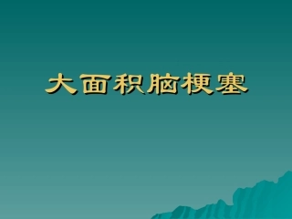 大面积脑梗死