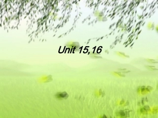 大学英语预备级听力答案Unit 15,16