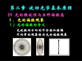 大学光学经典课件L12  光的横波性与五种偏振态