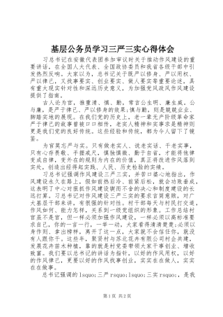 基层公务员学习三严三实心得体会