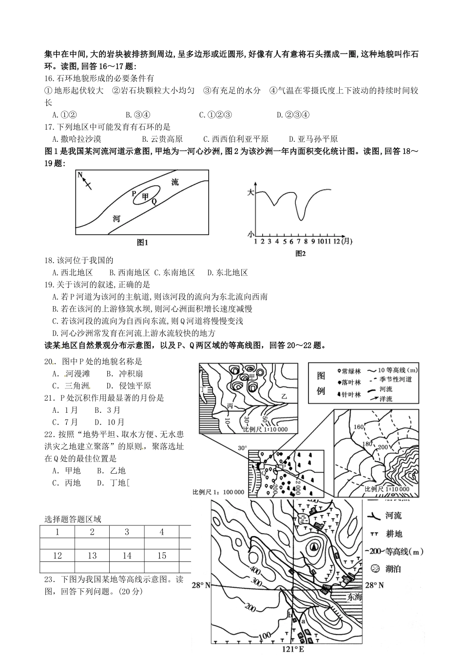 外力作用与地表形态练习_第3页