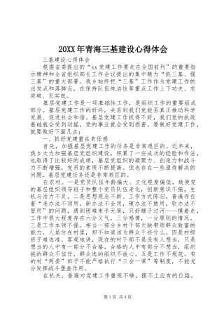 20XX年青海三基建设心得体会 (3)