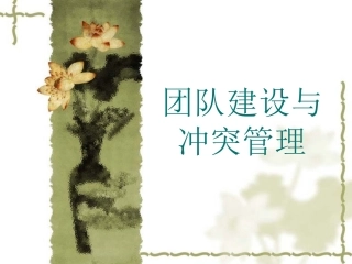 团队建设与冲突管理