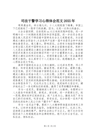 司法干警学习心得体会范文20XX年 (3)