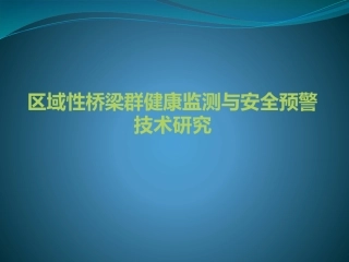 区域性桥梁群健康监测与安全预警
