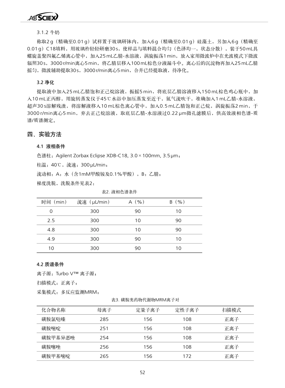 动物源性食品中磺胺类药物残留量LC-MSMS分析方法_第2页