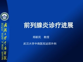 前列腺炎诊疗进展(郑新民讲稿)
