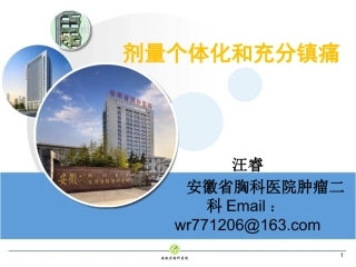 剂量个体化和充分镇痛