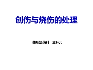 创伤与烧伤的处理