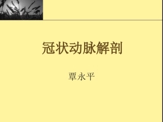 冠状动脉解剖