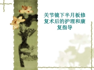 关节镜下半月板修