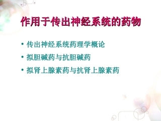 六拟胆碱药与抗胆碱药制剂