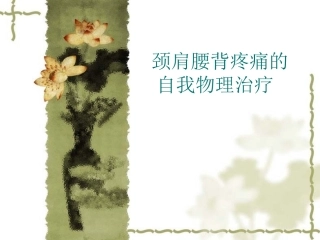 八、脊柱疼痛的自我物理治疗