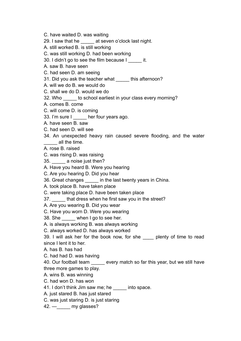 动词时态练习__第3页