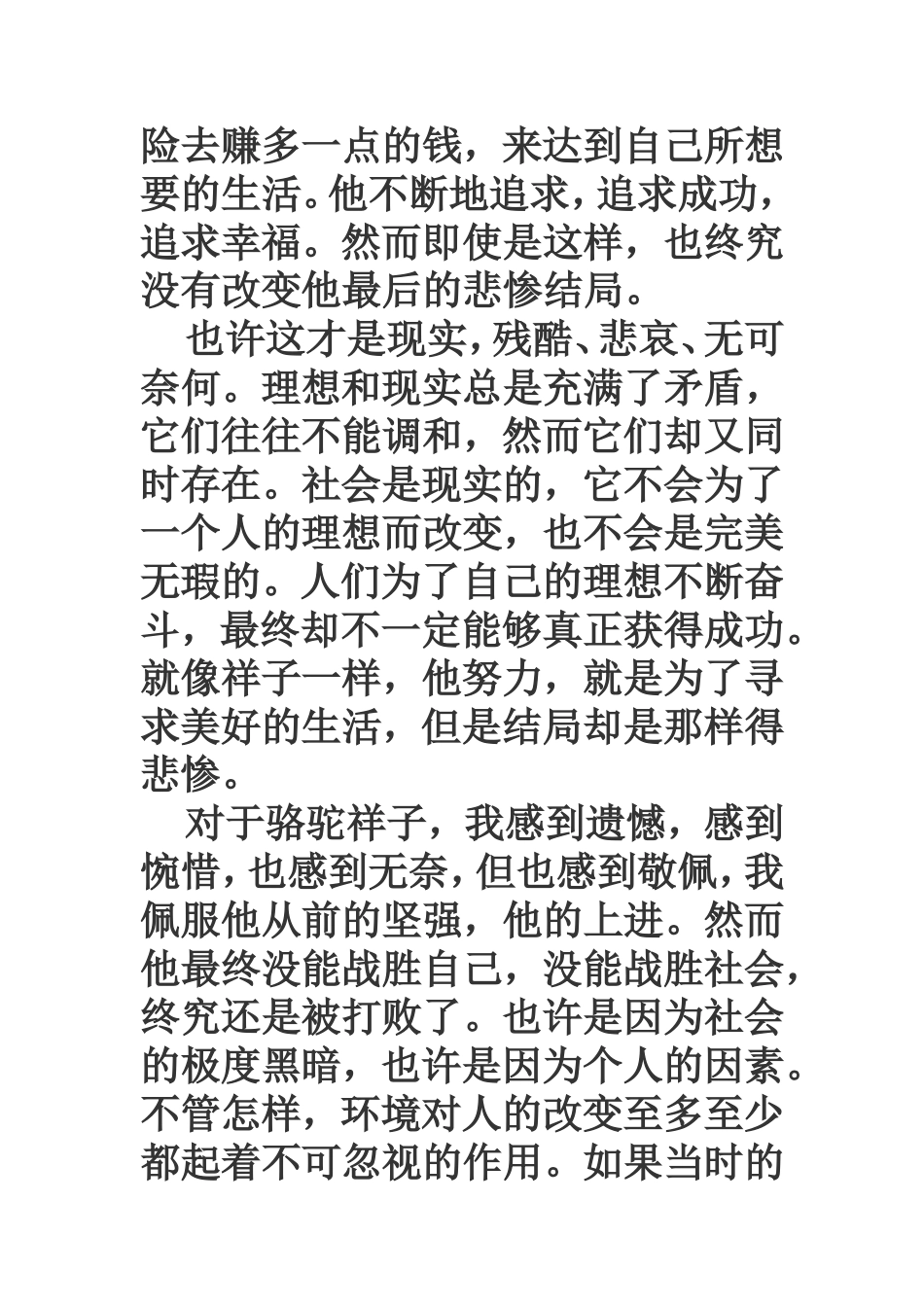 《骆驼祥子》读后感_第2页