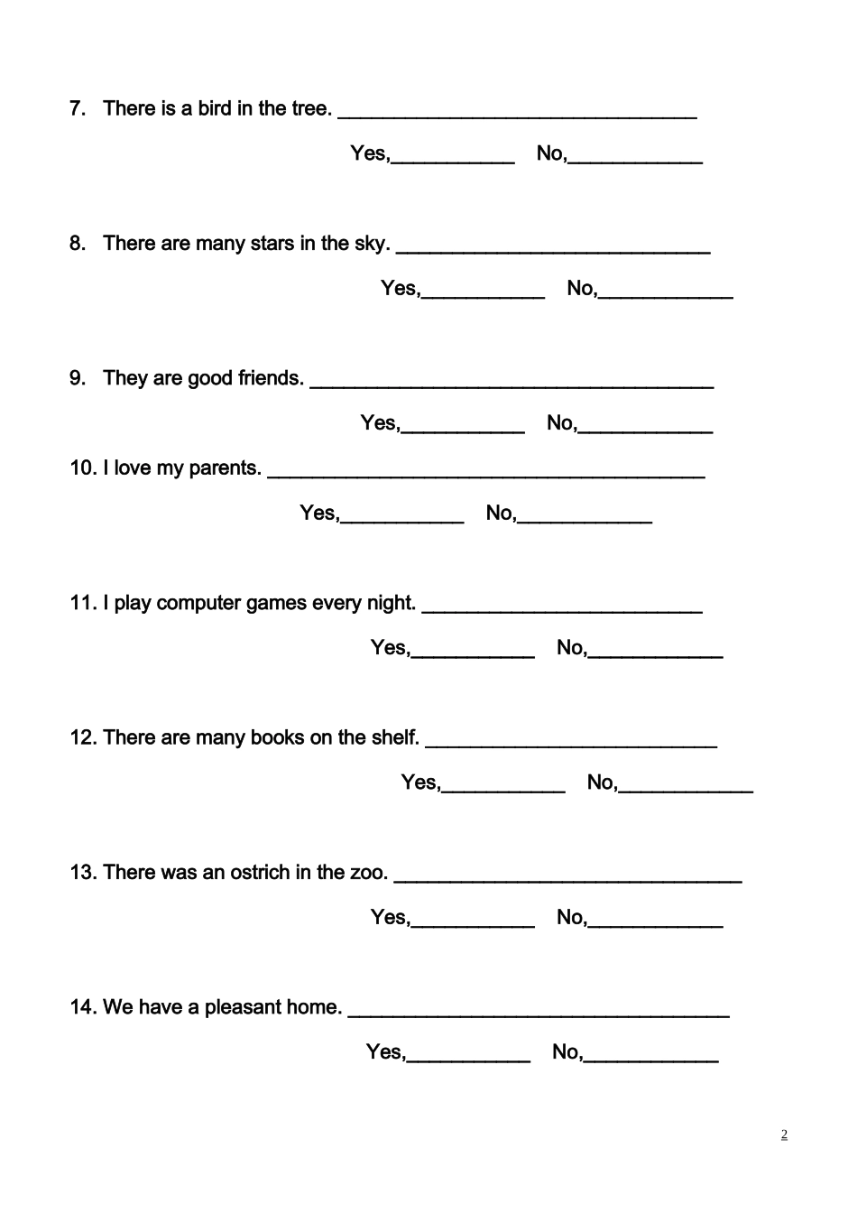 小学英语一般疑问句练习题_第2页