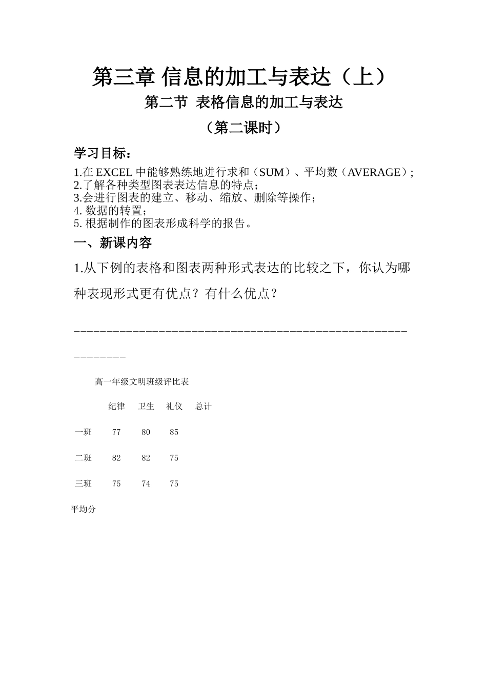 表格信息的加工与表达学案_第1页
