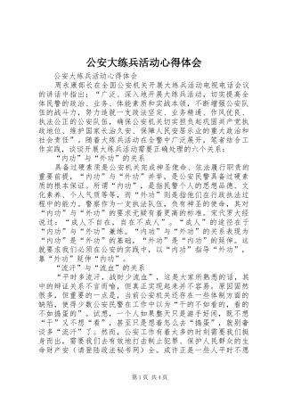 公安大练兵活动心得体会