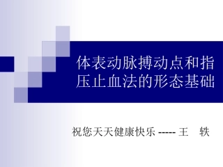 体表动脉搏动点和指压止血法的形态基础