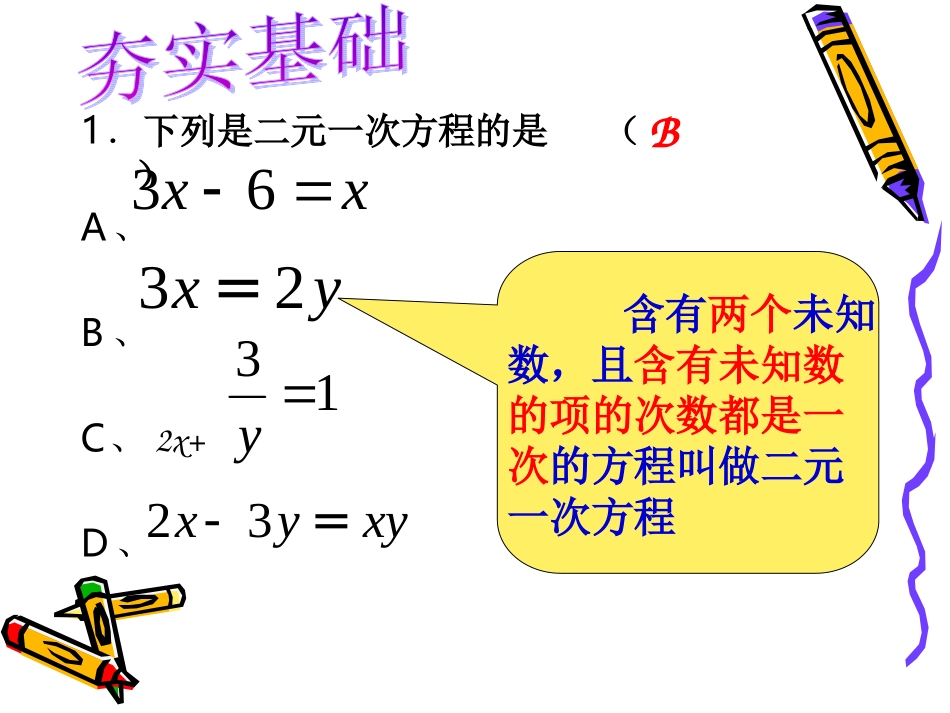 浙教版七年级下第四章《二元一次方程组111》复习课件_第2页