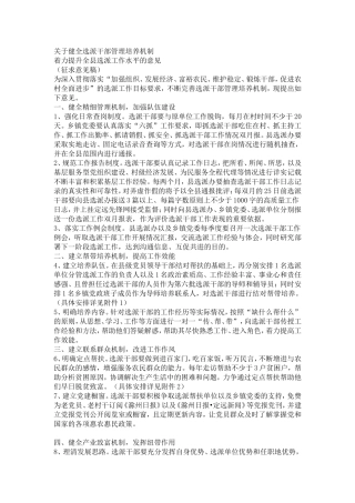 关于健全选派干部管理培养机制