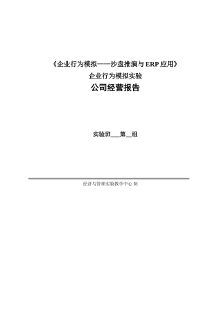 企业行为模拟期末公司总结