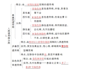 人类的遗传病---一轮复习