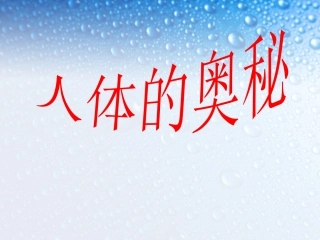 人体的奥秘资料