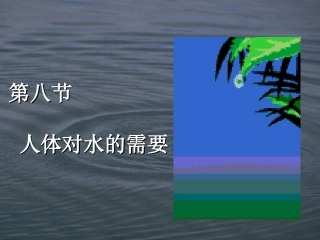 人体对水的需要