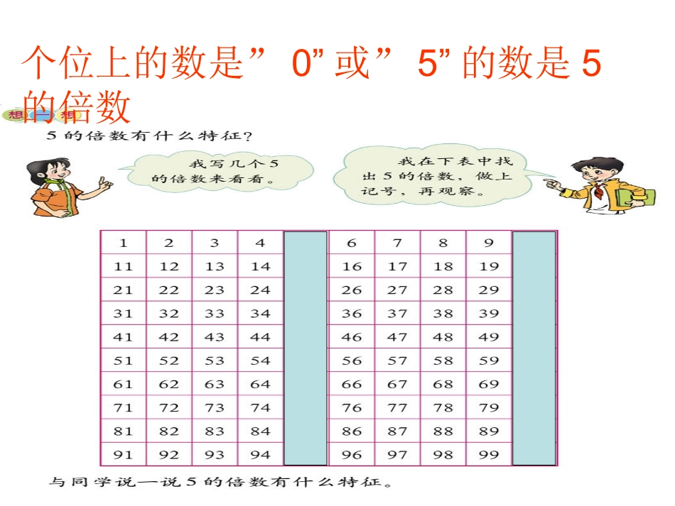 北师大版五年级第一单元2,5的倍数特征_第3页