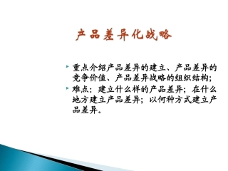 产品差异化战略
