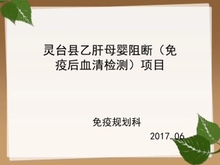 乙肝母婴阻断项目