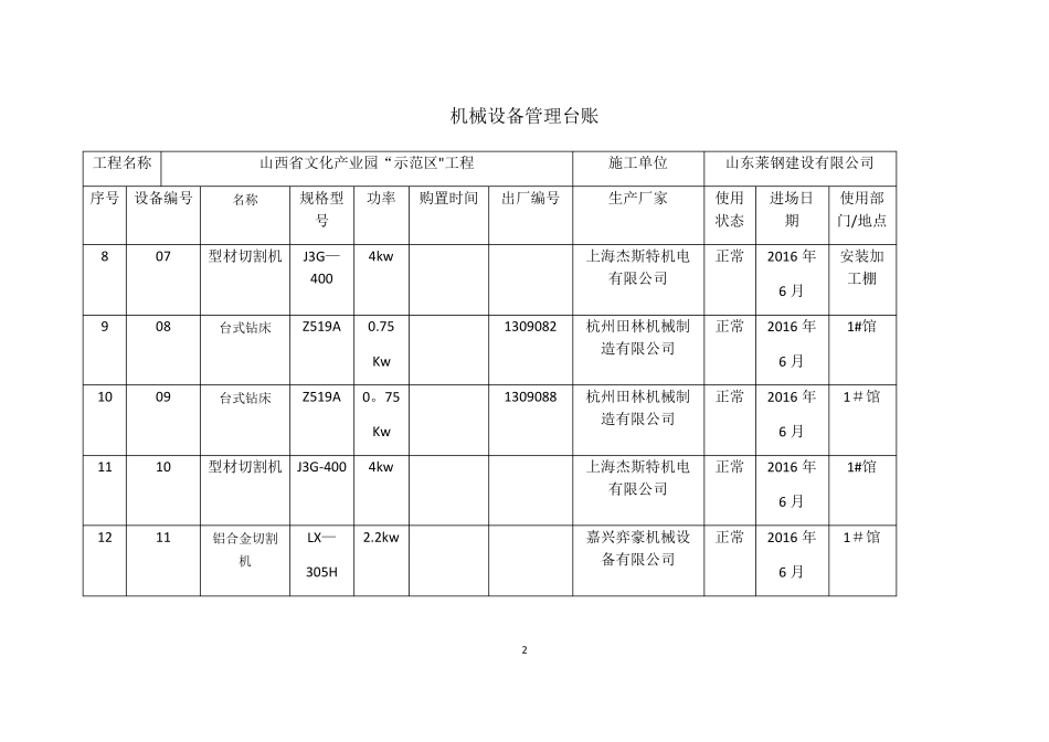 机械设备管理台账_第2页