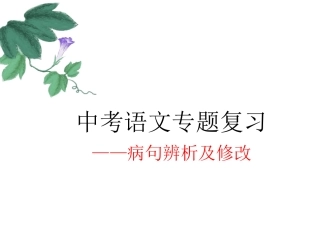 中考病句辨析与修改使用