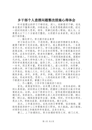 乡干部个人查摆问题整改措施心得体会