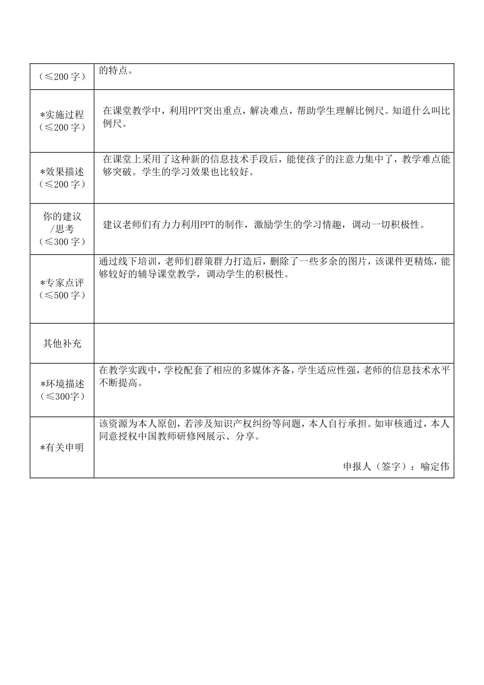 喻定伟申报表_第3页