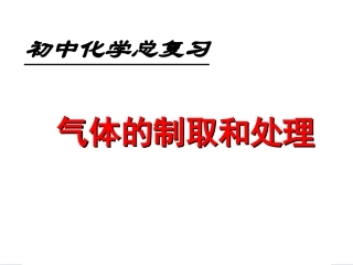 气体的制取和处理2