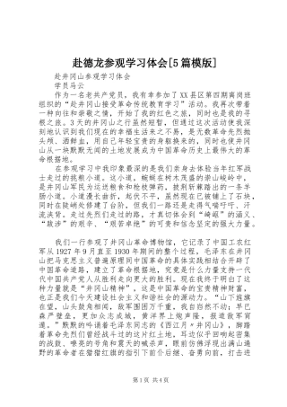 赴德龙参观学习体会[5篇模版]