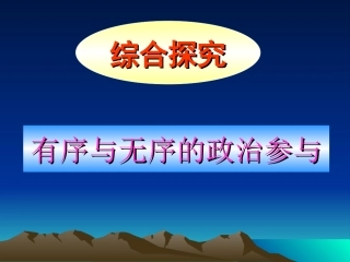 有序与无序的政治参与