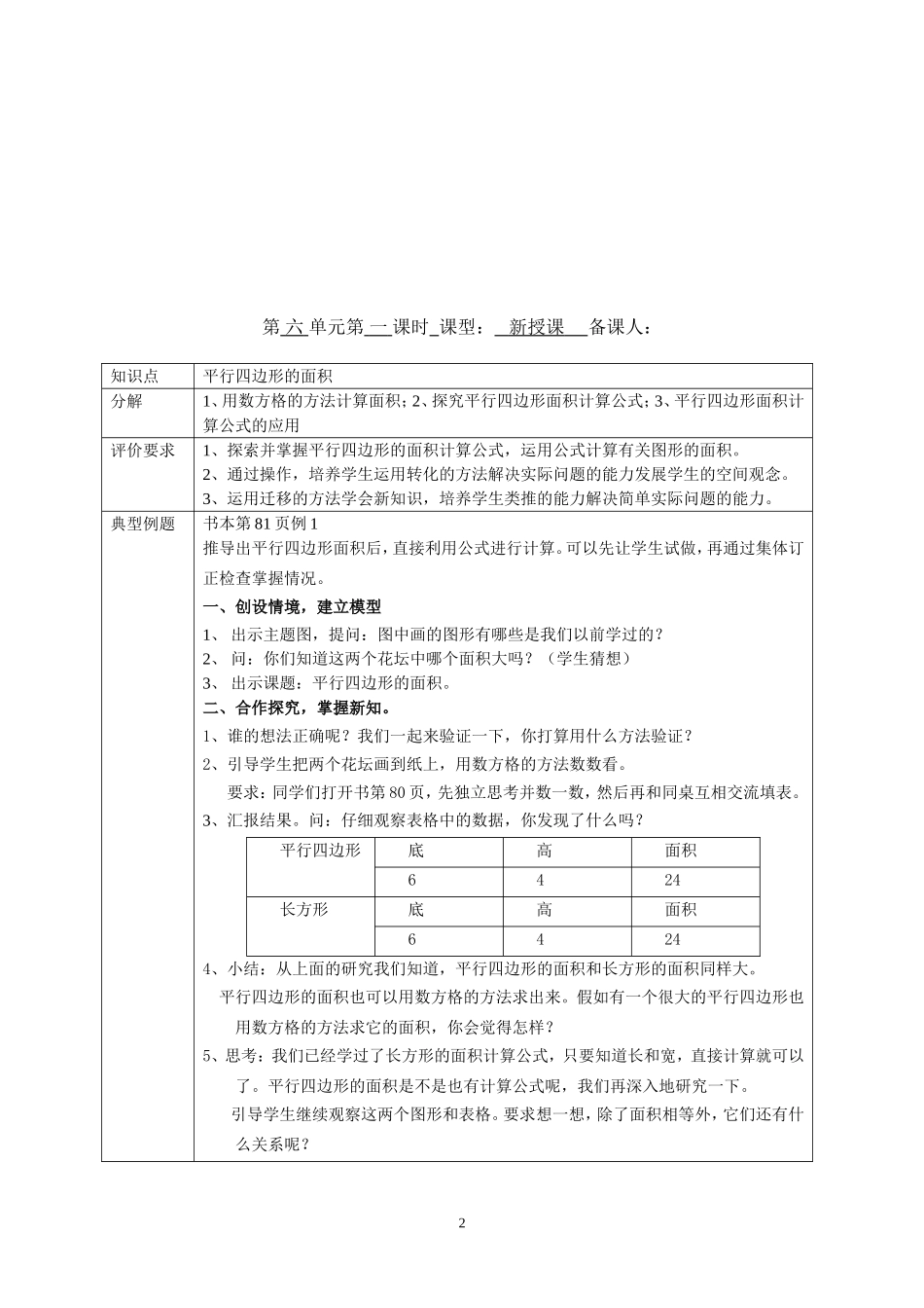 五年级上册第六、七、八单元电子备课记录表_第2页
