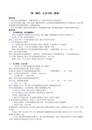 认识方程教案