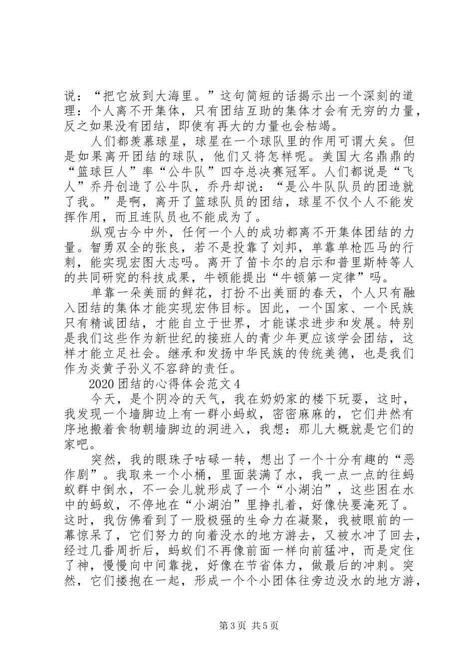 20XX年团结的心得体会多篇_第3页